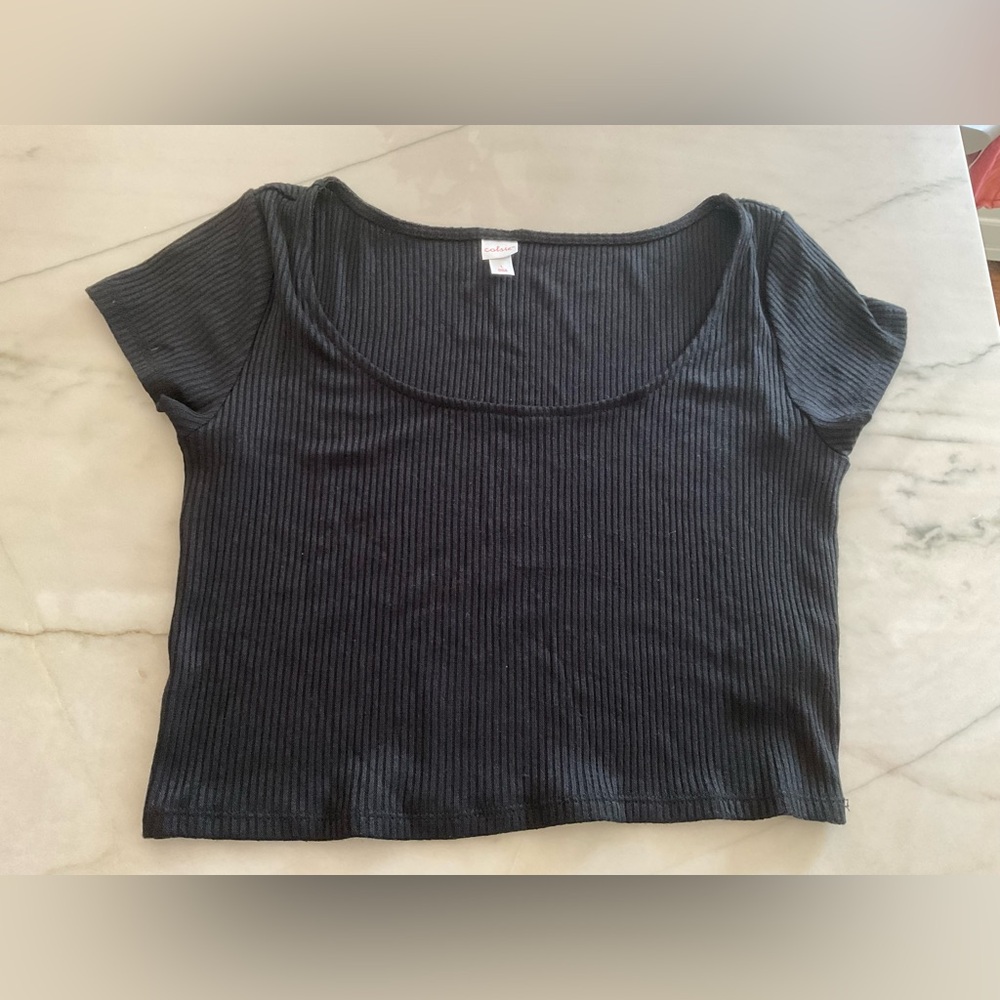 Colsie Ribbed Cropped Top Sz L - Picture 2 of 4